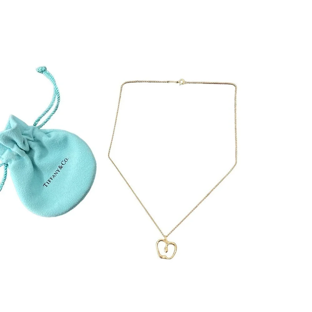 Tiffany & Co Elsa Peretti Apple Pendant Necklace 18K Yellow Gold